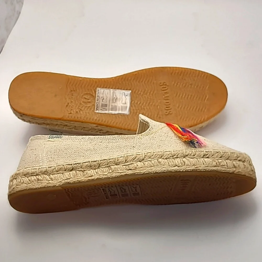 Soludos Pride Slip On  Espadrilles In Natural Sand Color - Picture 5 of 10